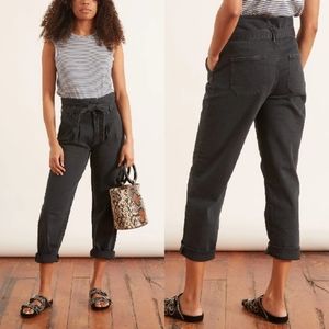 MOTHER superior the paperbag pleat high waist jeans